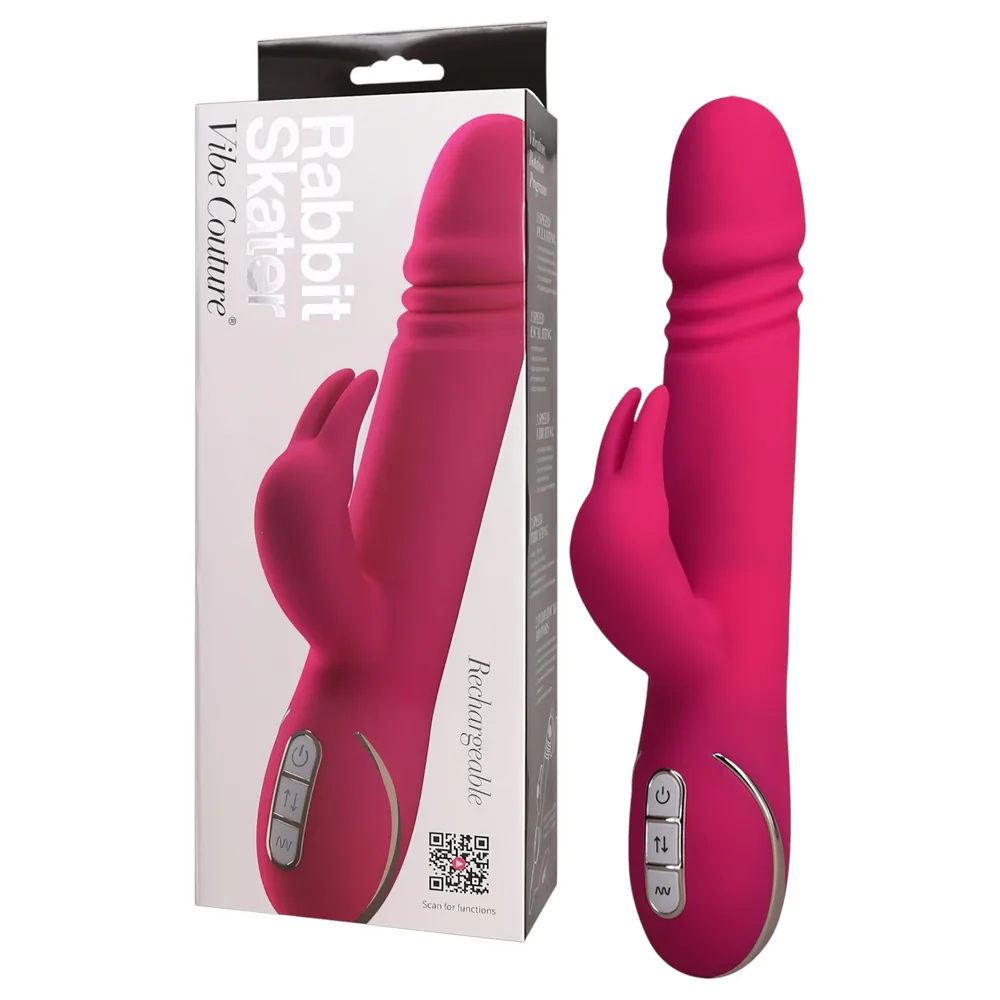 Vibe Couture - vibrátor králik s lökacou funkciou - silikón ružový
