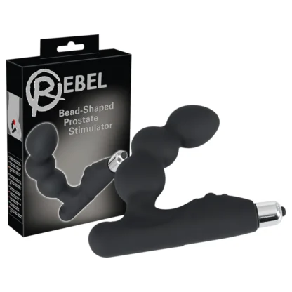Rebel - vibrátor na prostatu s guľôčkami - čierny