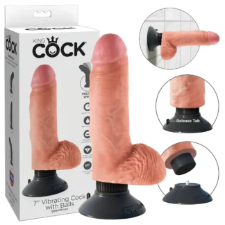 King Cock - vibrátor s prísavkou - 18 cm - realistický natúr