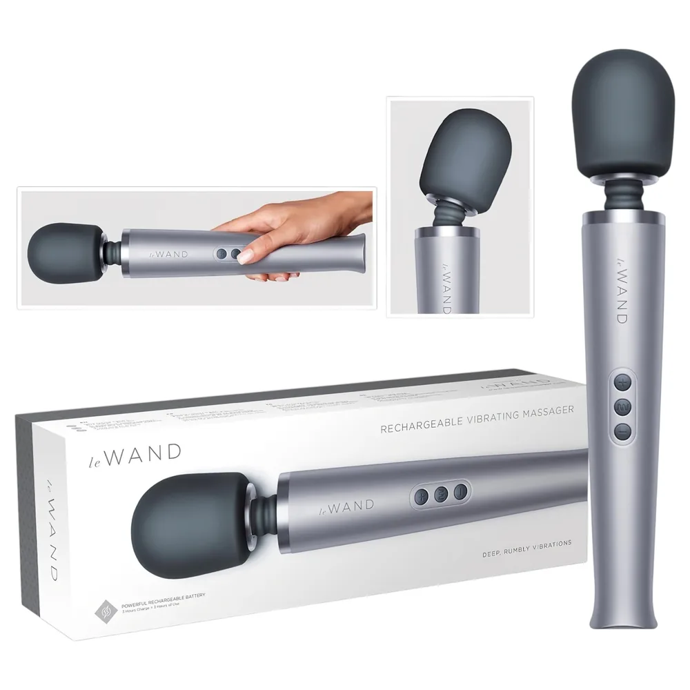 le Wand - masážny vibrátor na batérie - exkluzívny - strieborný