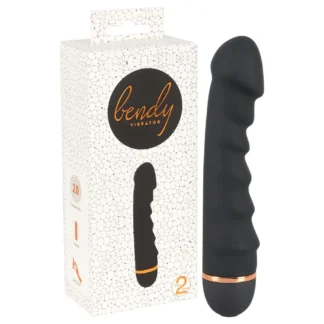 You2Toys - vibrátor pre ženy - ohybný, vrúbkovaný - čierny