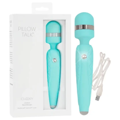 Pillow Talk Cheeky Wand - vibrátor na masáže - dobíjací - tyrkysový