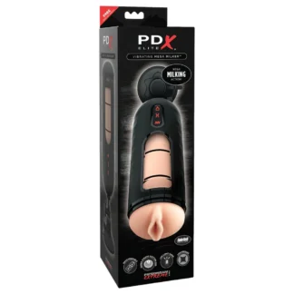 PDX Elite Mega Milker - vibrujúca, penis vysávajúca umelá vagína (čierna)