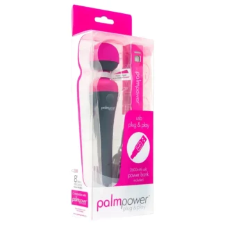PalmPower Wand - masážny vibrátor s powerbankou - ružovo-sivý