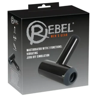 Rebel - pánsky masturbátor - pohyblivý vibrátor - čierny, akumulátorový