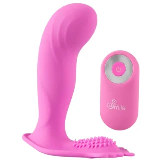 SMILE G-Spot Panty - akumulátorový, rádiový pripínací vibrátor (ružový)