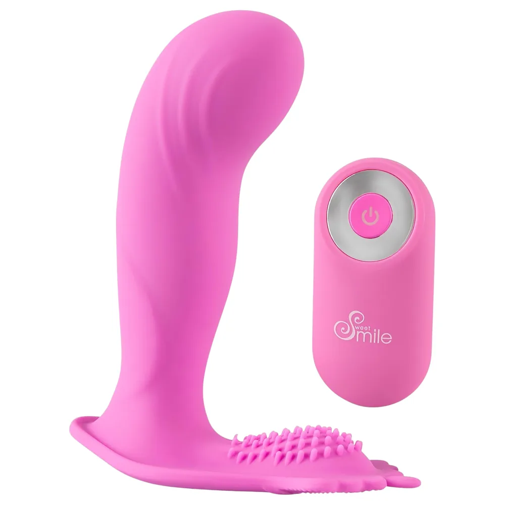 SMILE G-Spot Panty - akumulátorový, rádiový pripínací vibrátor (ružový)