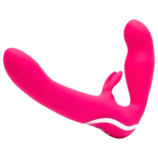 Happyrabbit - vibrátor bez popruhov - pripínací - vibračný - ružový