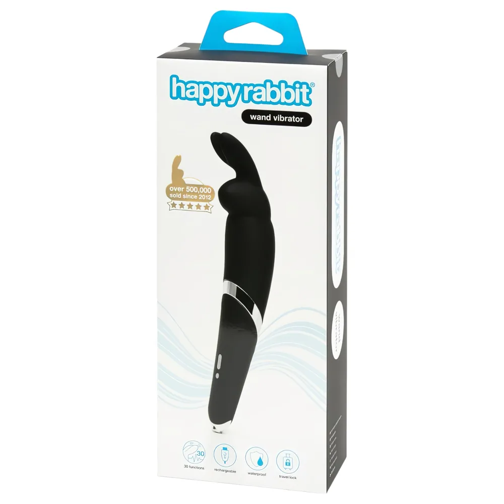 Happyrabbit - masážna vibračná hlavica - nabíjateľná - čierna