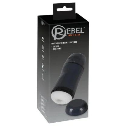 Rebel - masturbátor s vibráciou a saním - čierny