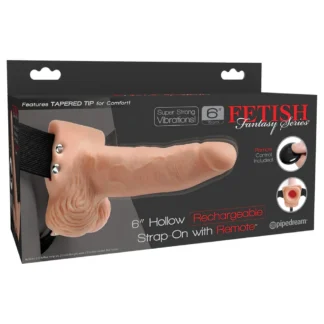 Pipedream - Fetish Strap-On 6 - pripínací, dutý vibrátor (prírodný)