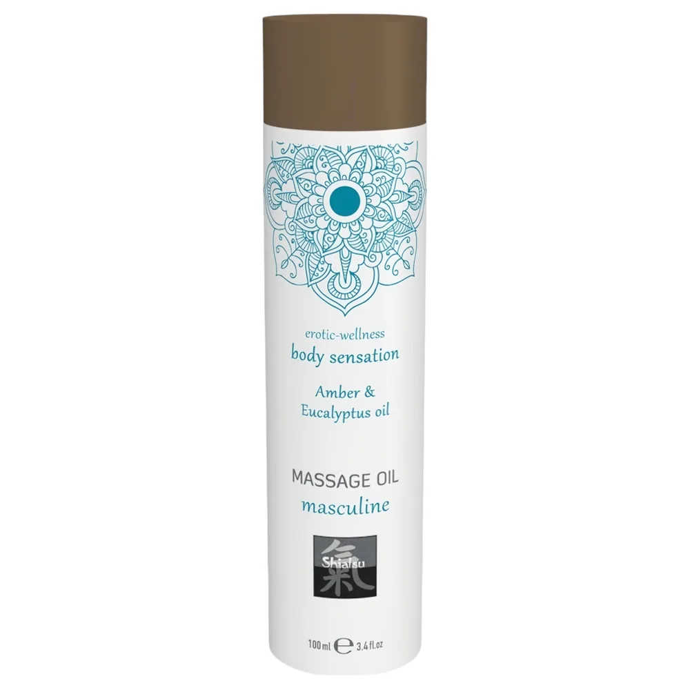 HOT - Shiatsu Masculine - masážny olej - jantár-eukalyptus (100 ml)
