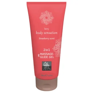 HOT - Shiatsu 2v1 jahodová vôňa - masážny lubrikant - jahoda (200 ml)