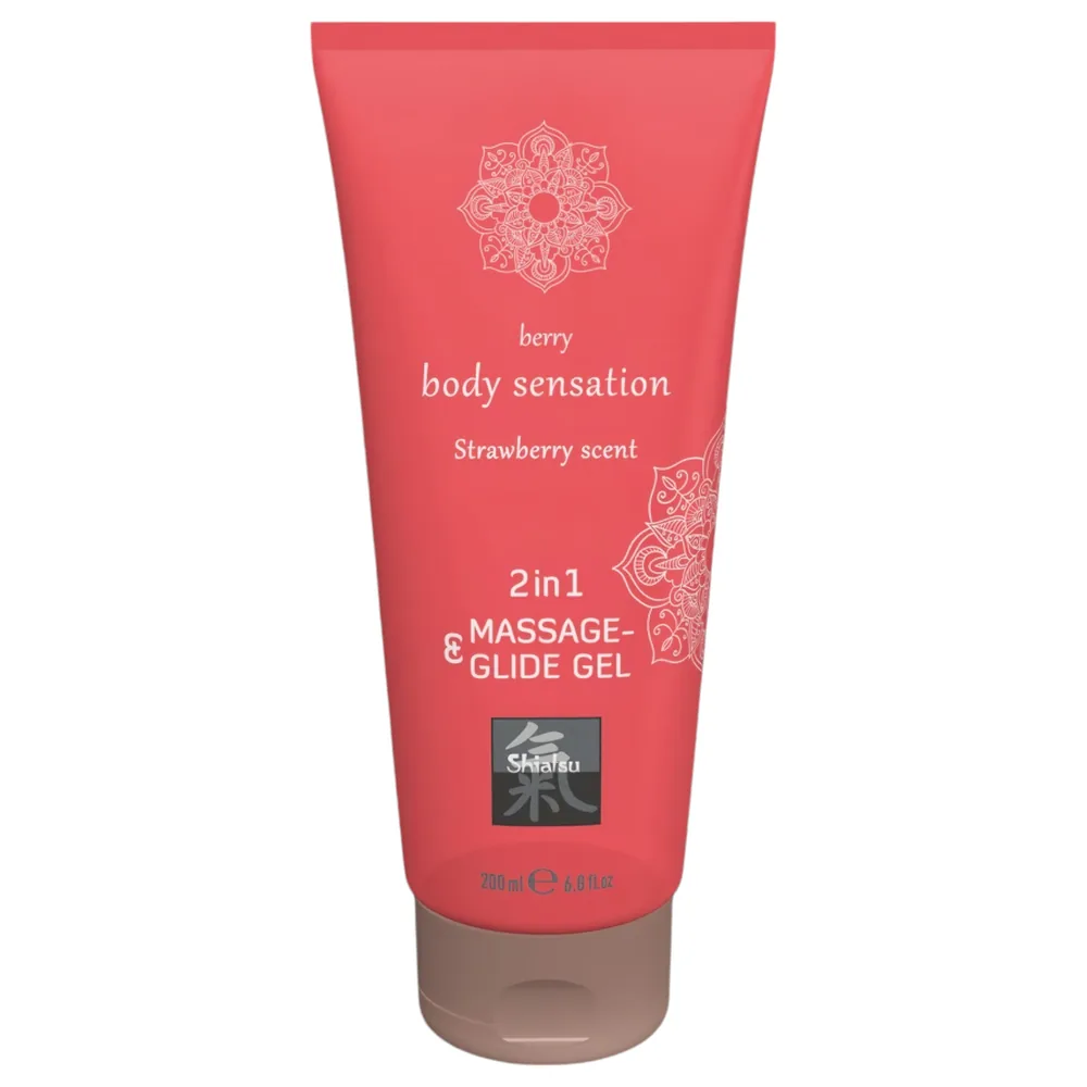 HOT - Shiatsu 2v1 jahodová vôňa - masážny lubrikant - jahoda (200 ml)