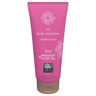 HOT - Shiatsu 2v1 Rashberry vôňa - masážny lubrikant - malina (200 ml)
