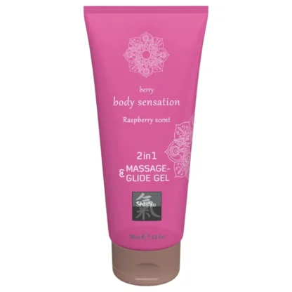 HOT - Shiatsu 2v1 Rashberry vôňa - masážny lubrikant - malina (200 ml)