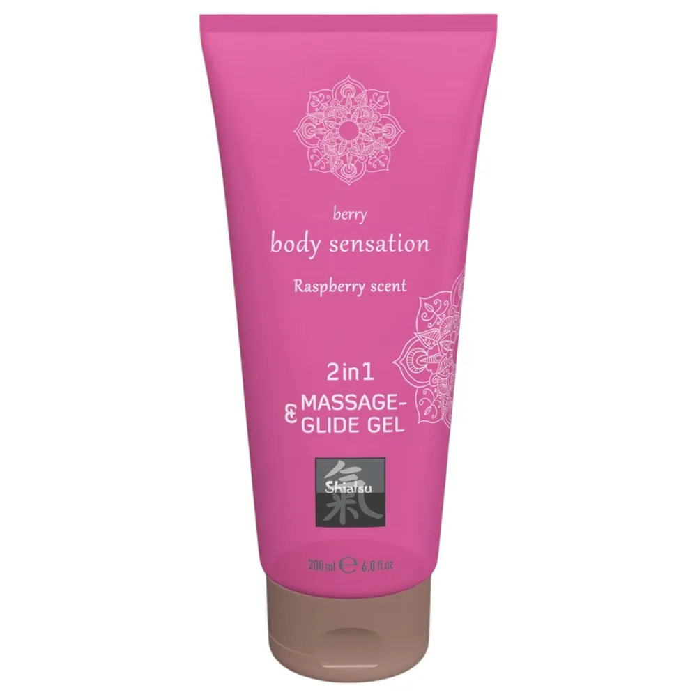 HOT - Shiatsu 2v1 Rashberry vôňa - masážny lubrikant - malina (200 ml)
