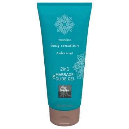 HOT - Shiatsu 2v1 Amber Scent - masážny lubrikant - amber (200 ml)