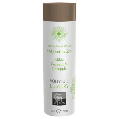 HOT - Shiatsu Luxury - jedlý masážny olej - kokos-ananás (75 ml)
