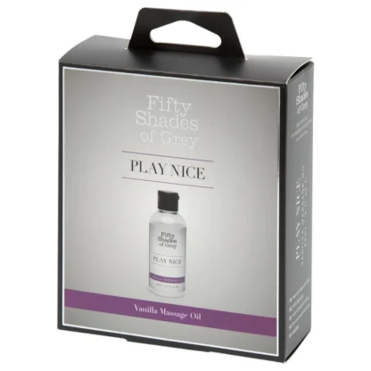 Odviate odtieňov sivej Play Nice - zmyselný masážny olej s vôňou vanilky (90 ml)