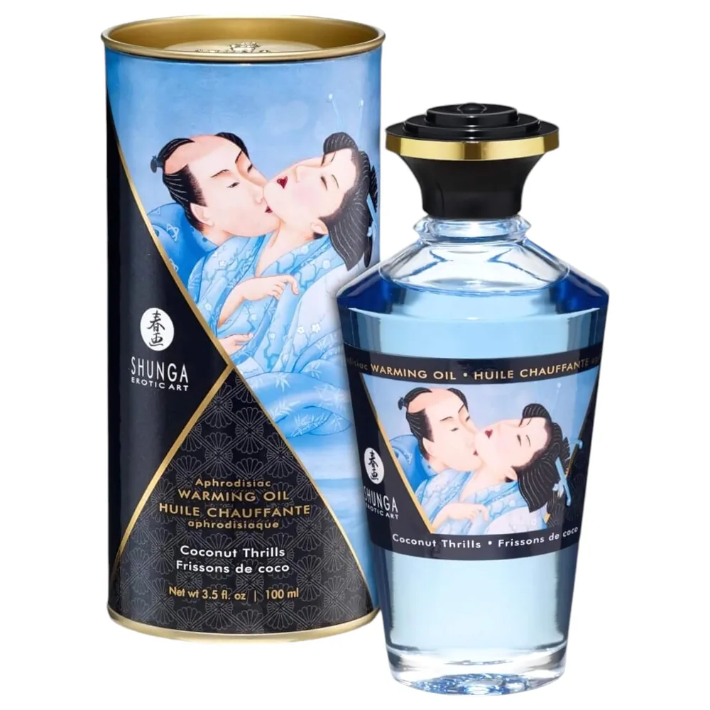 Shunga - masážny olej s hrejivým efektom - kokos - 100 ml