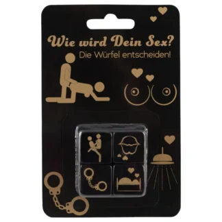 Erotická sexuálna sada kociek pre páry (4 ks, čierna)