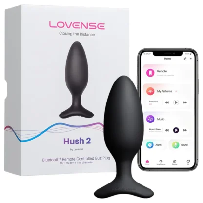 Lovense Hush 2 S - aplikáciou ovládaný análny vibrátor (38 mm, čierny)