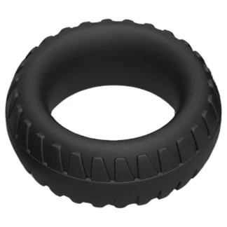 Pulselock Forge - silikónový erekčný krúžok s dezénom pneumatiky (čierny) - 30 mm