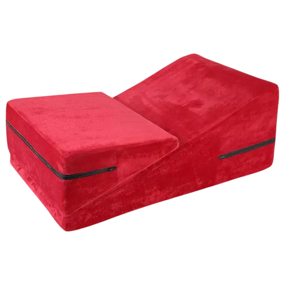 Desirel Magic Pillow klinovitý sex vankúš set - malý + veľký (červený)