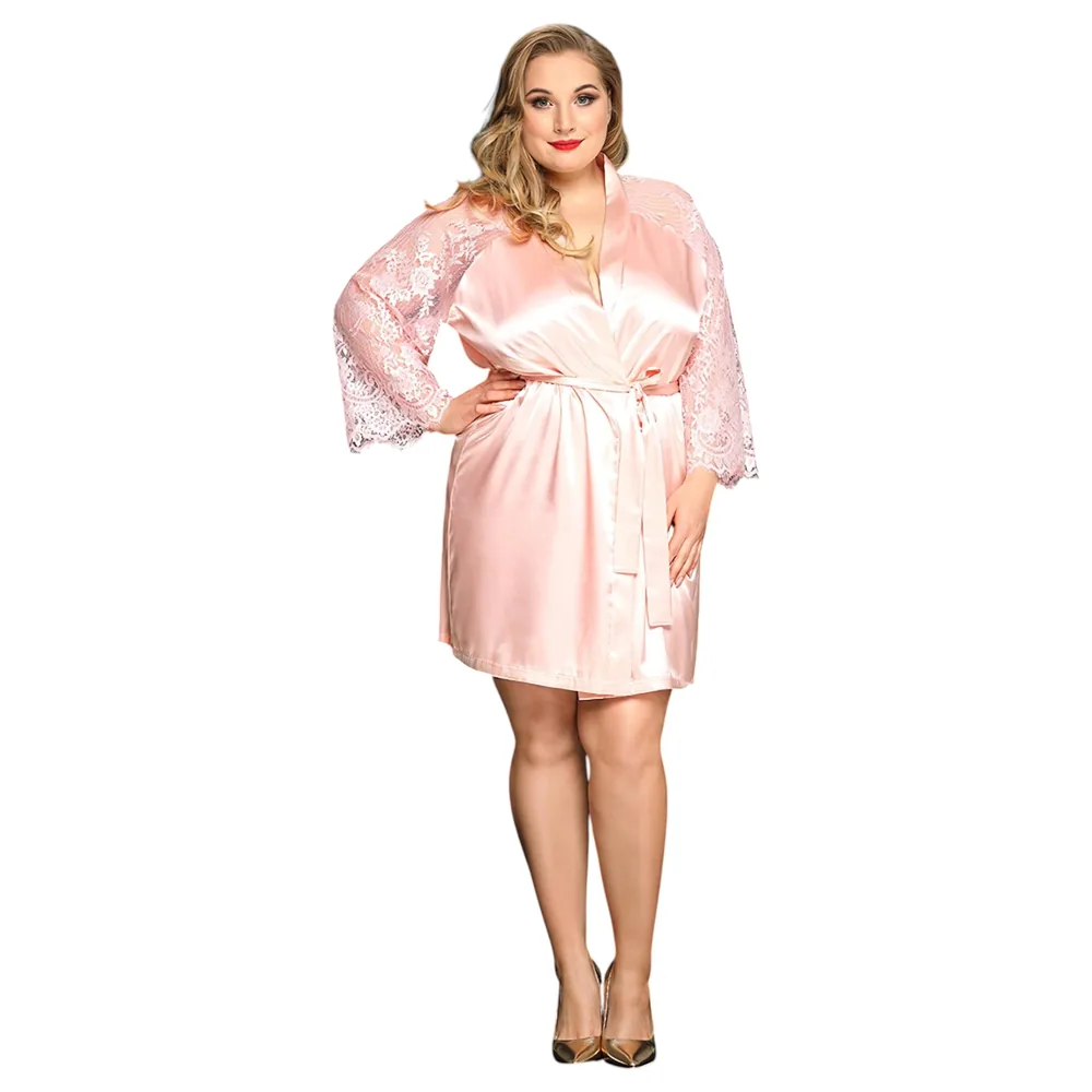 JSY 067 - babydoll súprava - ružová (XL-2XL)