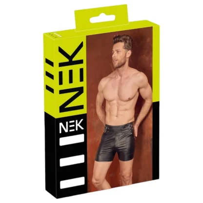 NEK - pánske predĺžené šortky - kovová pracka - čierne