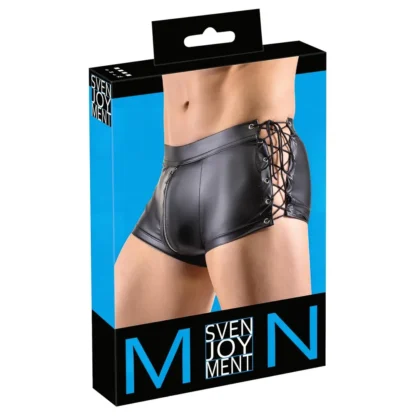 Svenjoyment - boxer s bočným šnurovaním - matný - čierny