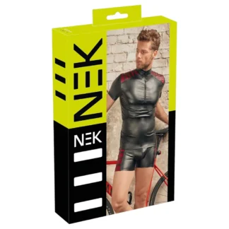 NEK - pánska bunda na zips - červené vložky - čierna