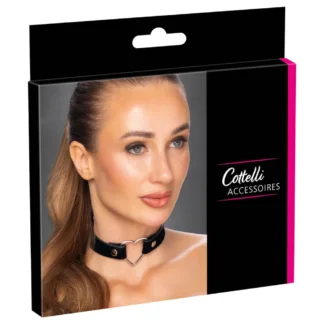 Cottelli - obojok na krk srdce - čierny