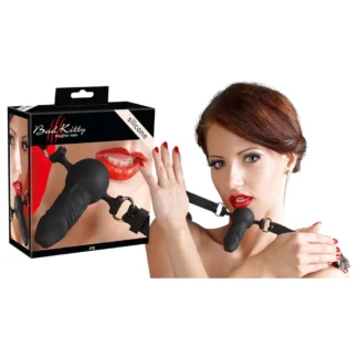 Bad Kitty - silikónový náustok s malým dildom - čierny