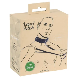 Vegan Fetish - obojok s cvokmi a vodítko - čierna