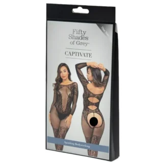 Fifty Shades of Grey - erotický čipkovaný overal - čierny