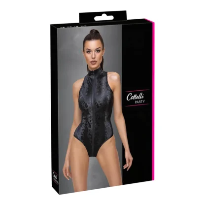 Cottelli Party - dámske body - hadia koža vzor - čierna