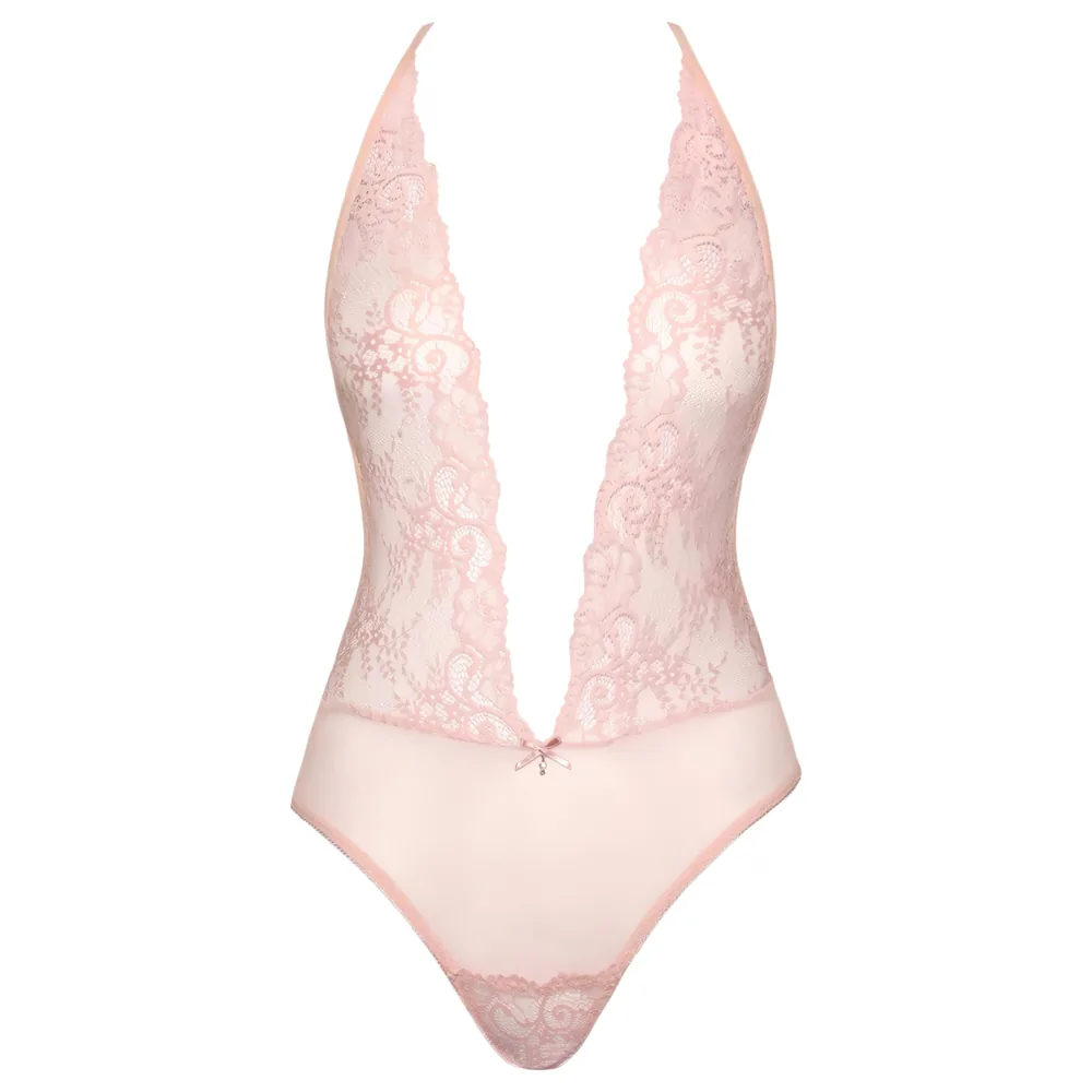 Kissable - čipkované body - ružová – Obrázok 4
