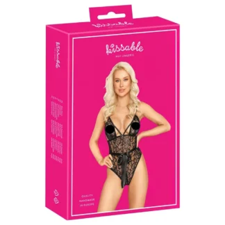 Kissable - čipkované body (čierne)