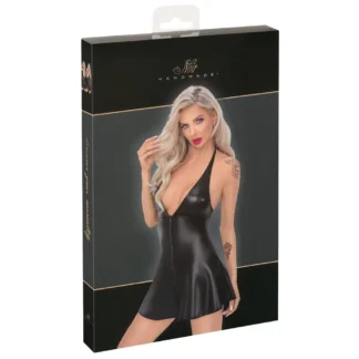 Noir - mini šaty s topom - hadia koža vzor - čierne