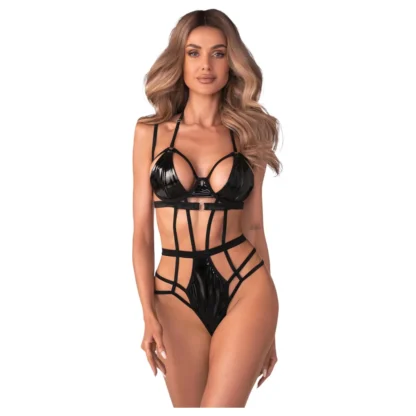 Obsessive - sexy body s pásikmi - čierne