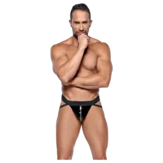 Black Level - jockstrap so zipsom (čierny)