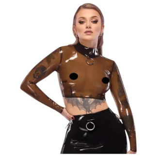 Latexový priehľadný top X (priehľadný‑čierny)