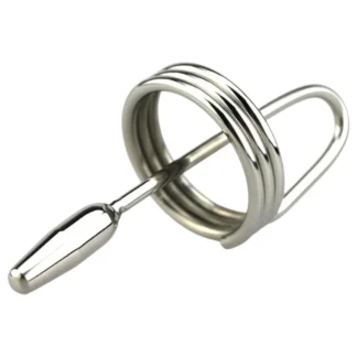 DeepRing - dilatátor s krúžkom - kovový - 9 cm - strieborný