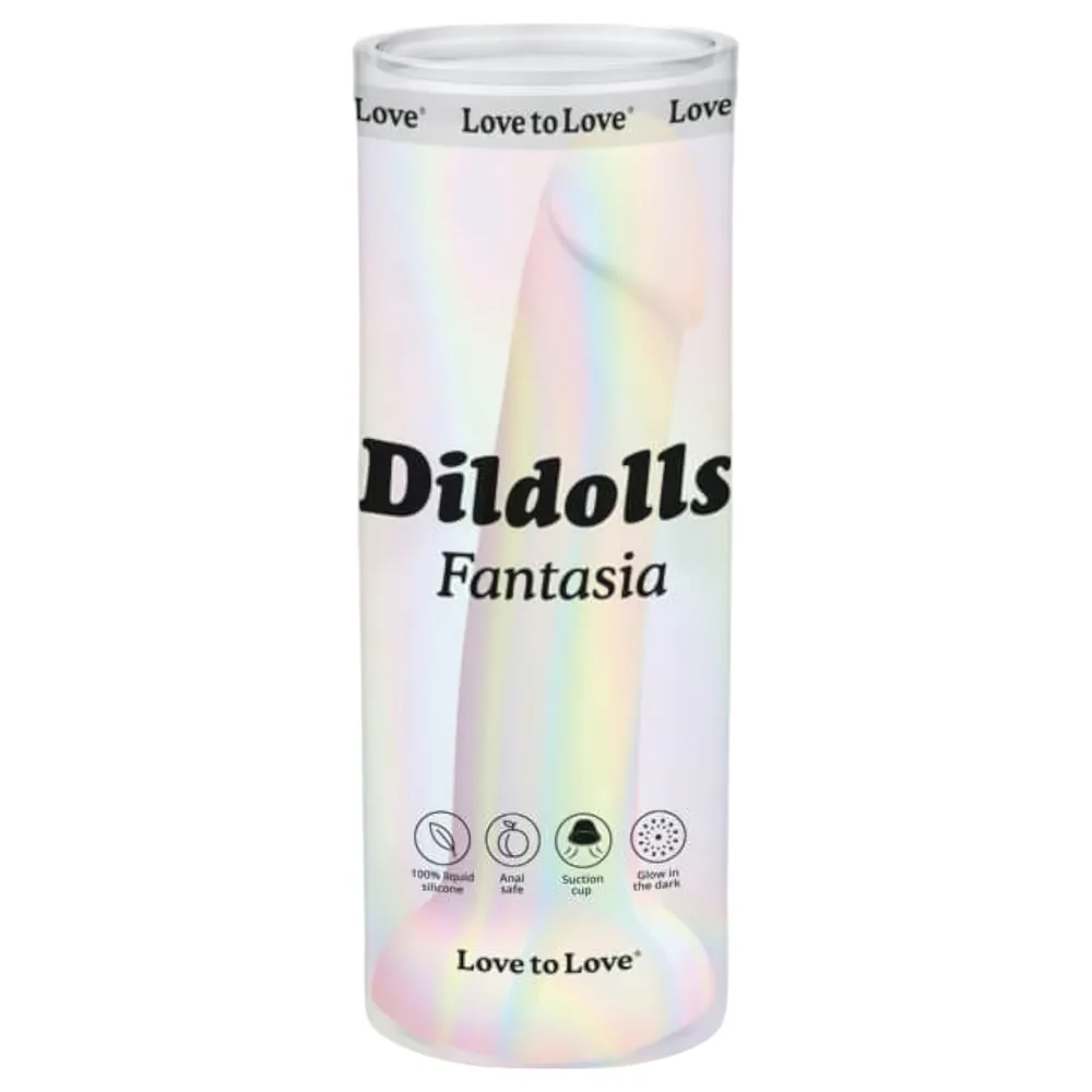 Dildolls Fantasia - prísavkový silikónový dildó (pruhovaný)