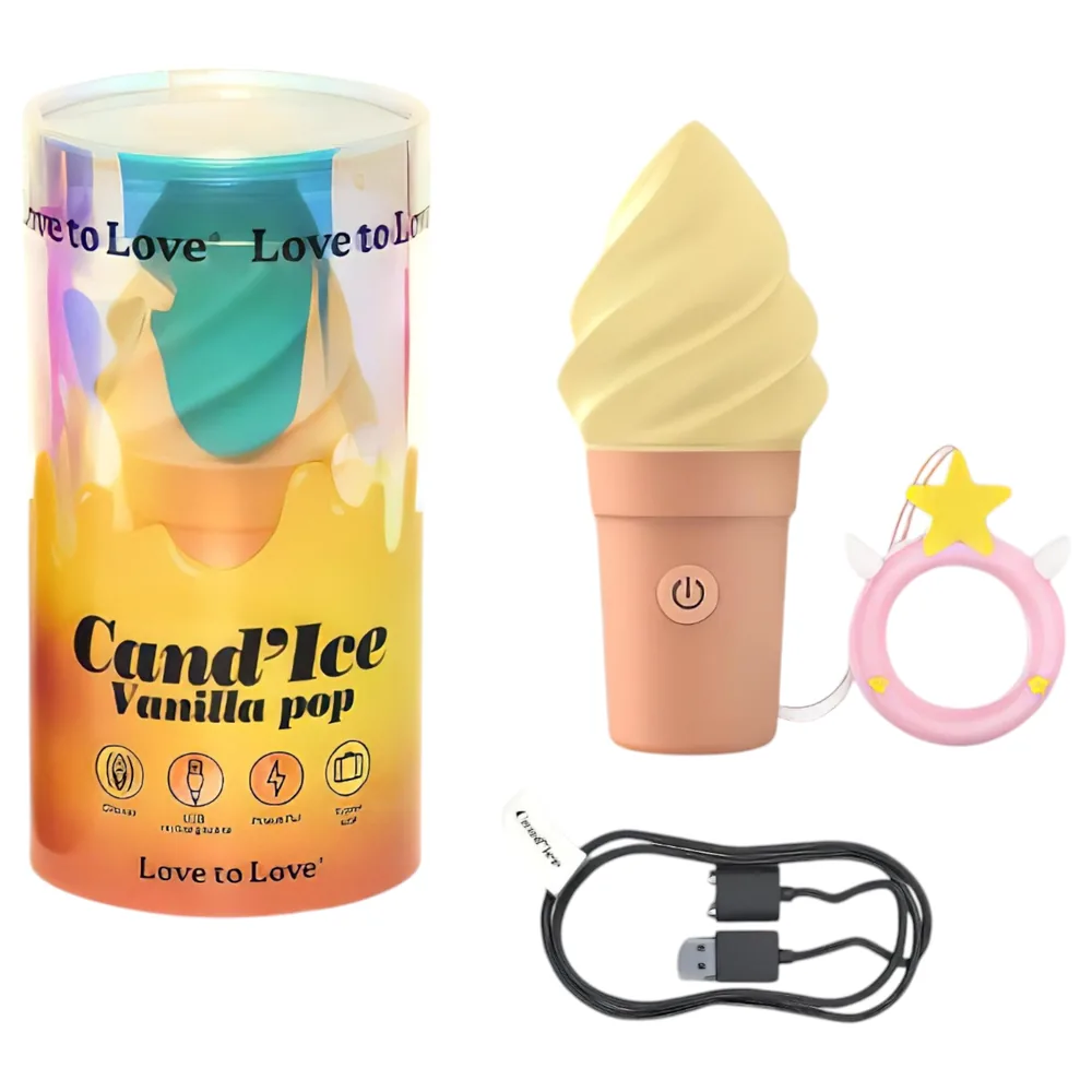 Love to Love Cand Ice - nabíjateľný klitorálny vibrátor (vanilka) – Obrázok 5