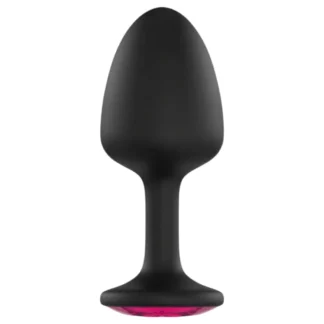 Dorcel Geisha Plug Ruby L - análny kolík s ružovým kameňom (čierny)