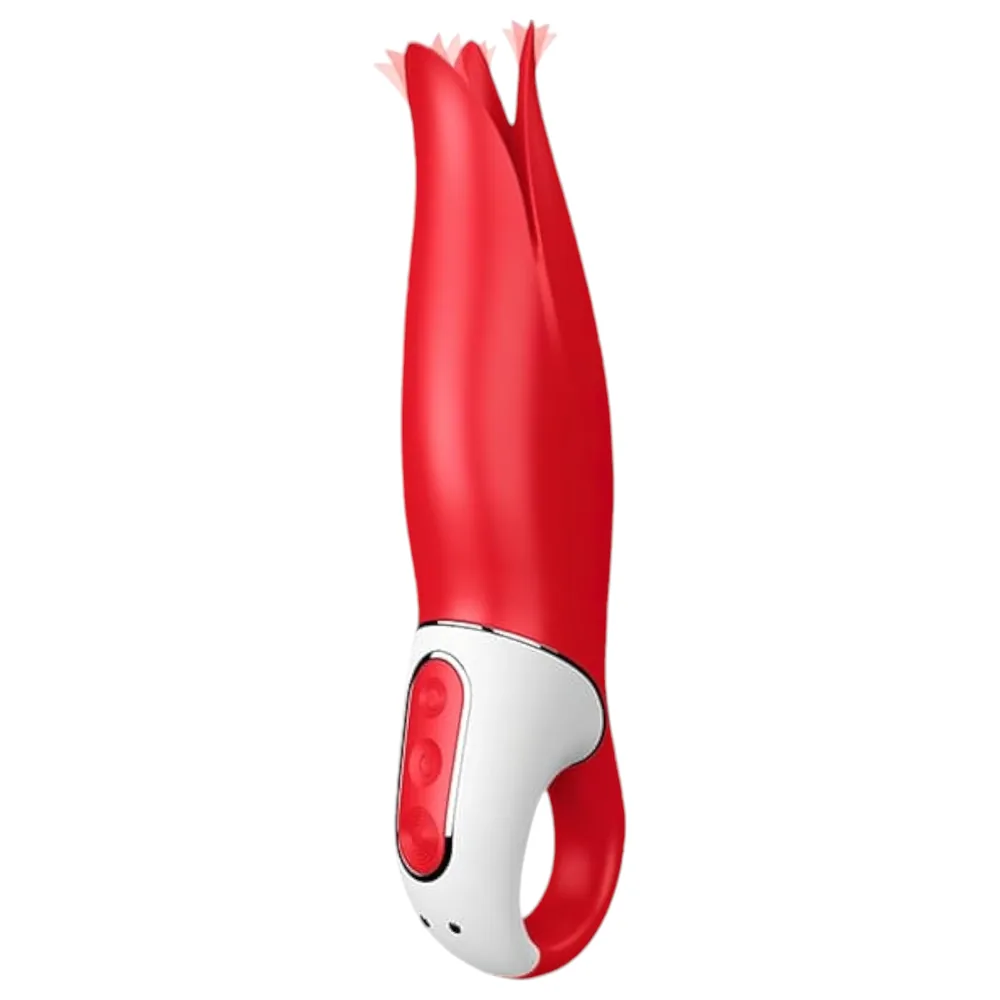 Satisfyer Power Flower - vibrátor na dobíjanie - vodotesný - červený