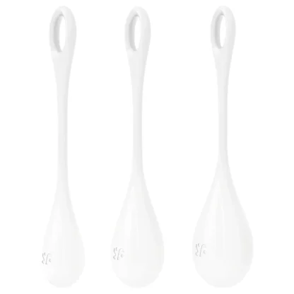 Satisfyer - venušine guličky set - biela - 3 kusy